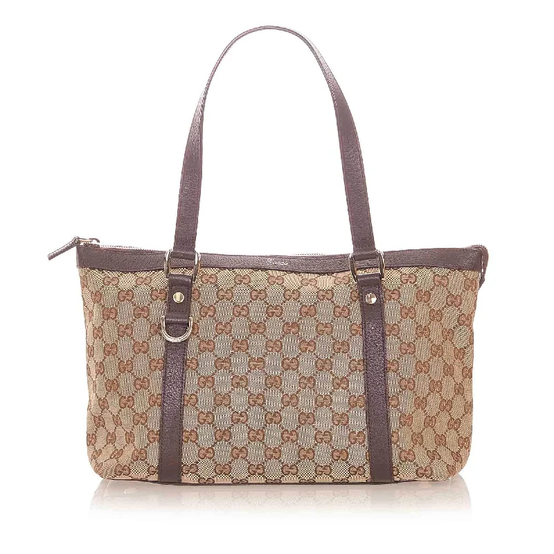 Gucci handbags for women with a metal - framed claspGucci GG Canvas Abbey Tote Bag (SHG-19690)