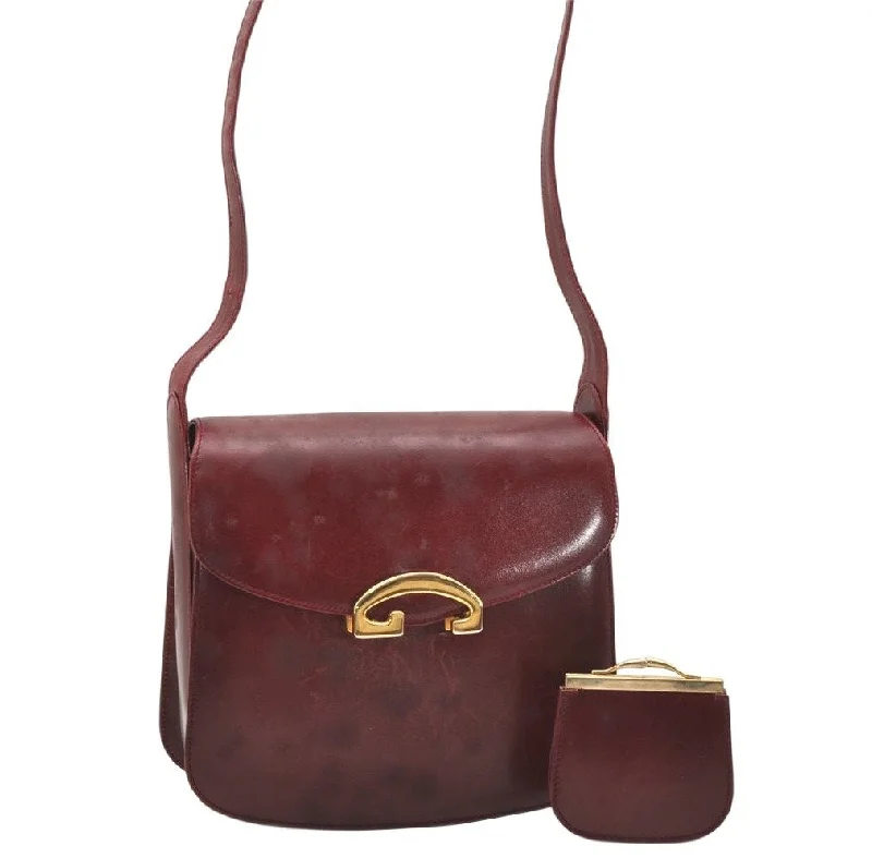 Gucci handbags for women with a back - zip pocketAuthentic GUCCI Vintage Shoulder Cross Body Bag Purse Leather Bordeaux 5485K