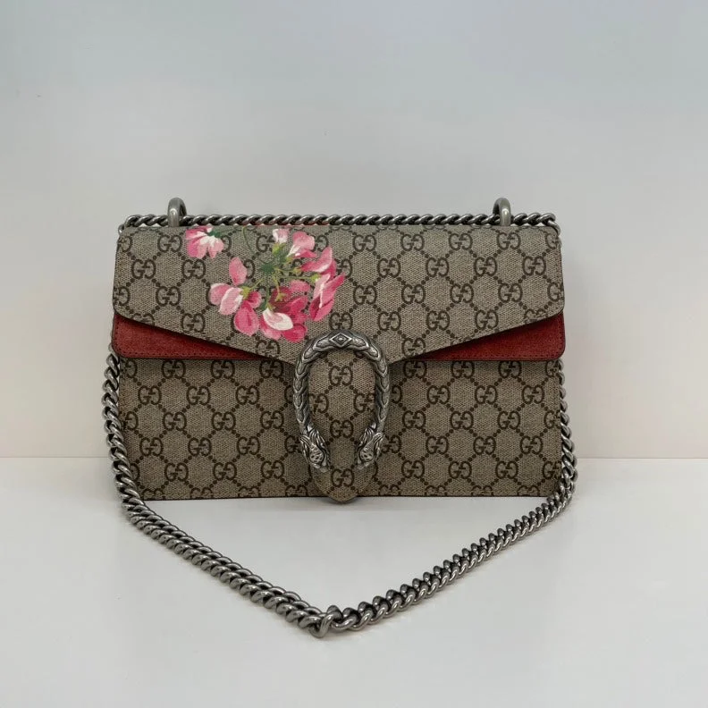 Gucci handbags for women with a back - zip pocketGucci Dionysus Floral Print Canvas Medium Crossbody Bag