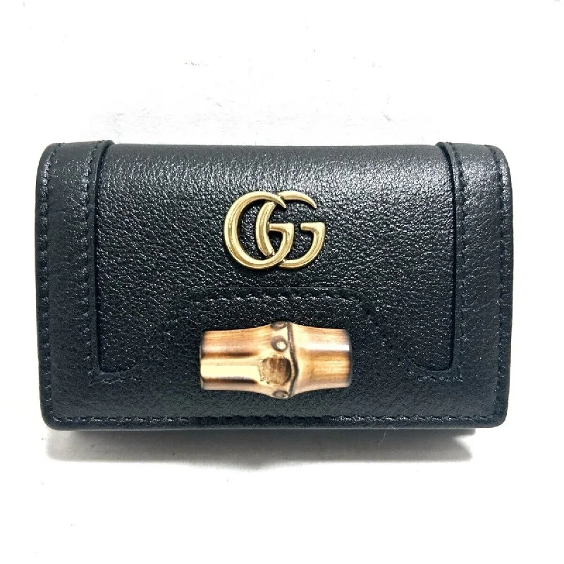 Women Gucci bags with a detachable mobile phone holderGucci Diana Bamboo Gg Marmont Black