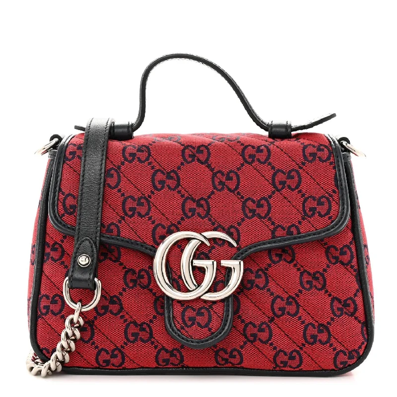 Women Gucci bags with a chain - link trim and a leather bodyGucci Multicolor Matelasse Diagonal Mini