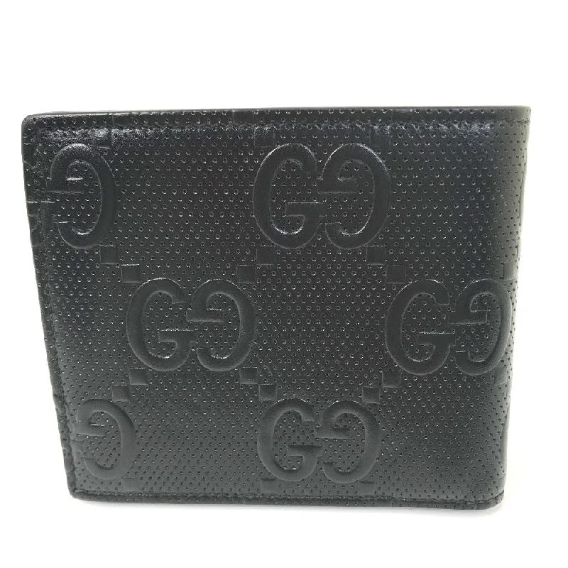 Women Gucci crossbody bags with a printed floral patternGUCCI Folded wallet 625555 leather black GG emboss mens Used