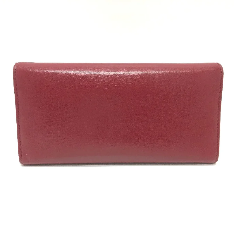 Women Gucci bags with a front - zip pocket for small itemsGUCCI Folded wallet 598531 leather Red Marina Interlocking G Women Used