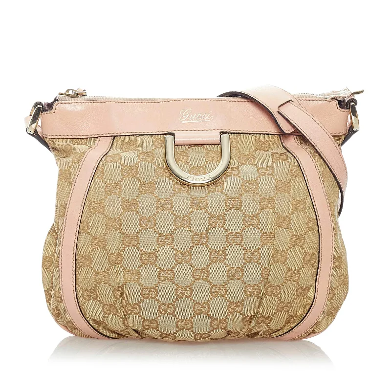 Ladies Gucci shoulder bags with a magnetic - closure flapGucci GG Canvas Abbey D-Ring Crossbody Bag