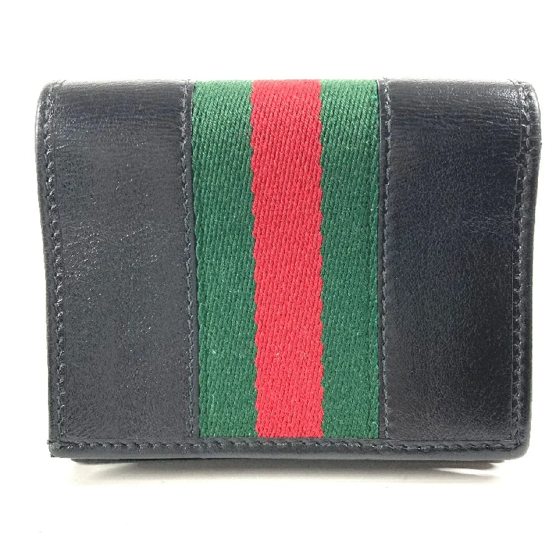 Gucci handbags for women with a beaded trimGUCCI Folded wallet 573790 leather black Rhinestone Sherry Line Raja Tiger Chain Wallet Tiger Women Used