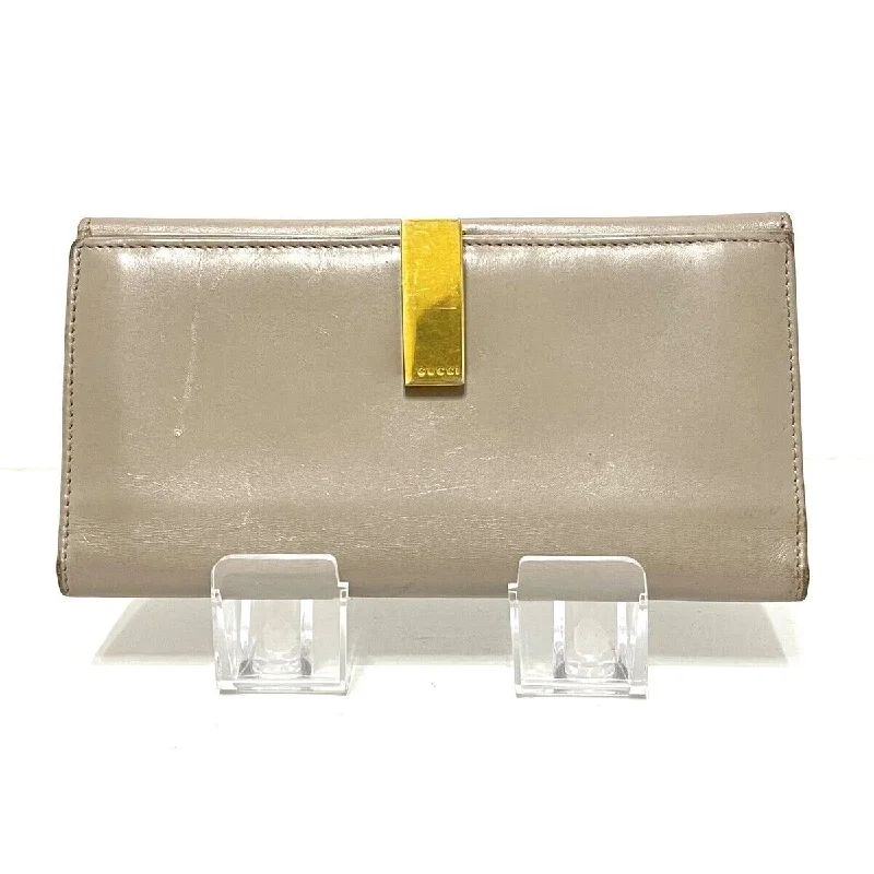 Women Gucci bags with a detachable mirror insideGucci - Gray Beige Leather Long