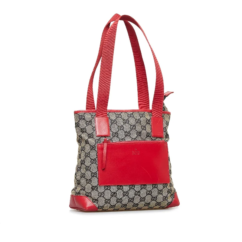 Women Gucci crossbody bags with a woven leather strapGucci GG Canvas Tote (SHG-QDQOlm)