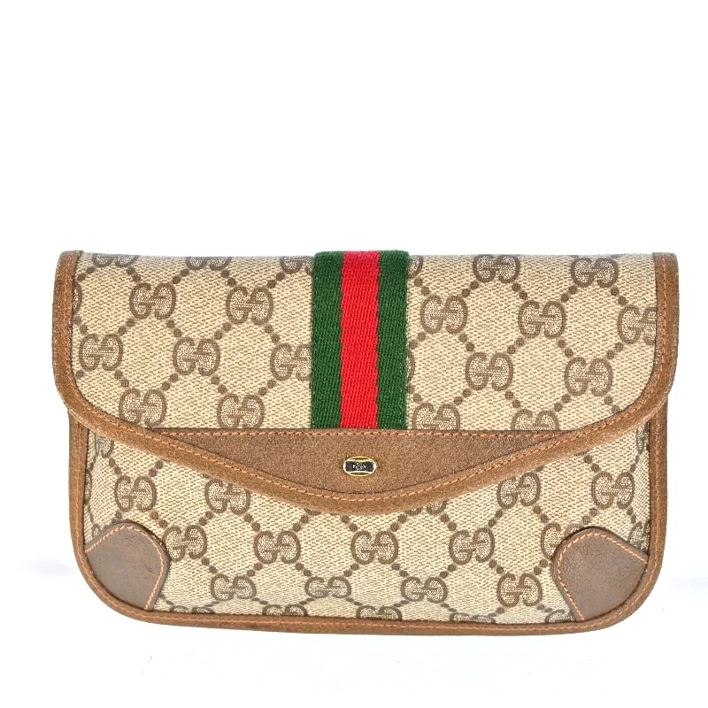 Women Gucci bags with a zip - around closure for securityGucci Web Sherry Line Gg Canvas