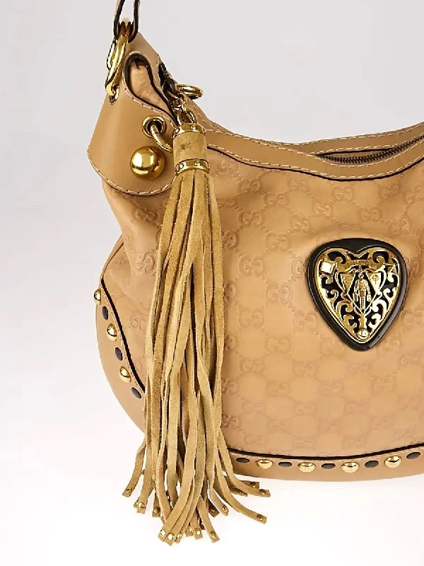 Women Gucci bags with a chain - link trim and a leather bodyGUCCI GUCCISSIMA LEATHER BABOUSKA HEART HOBO BAG