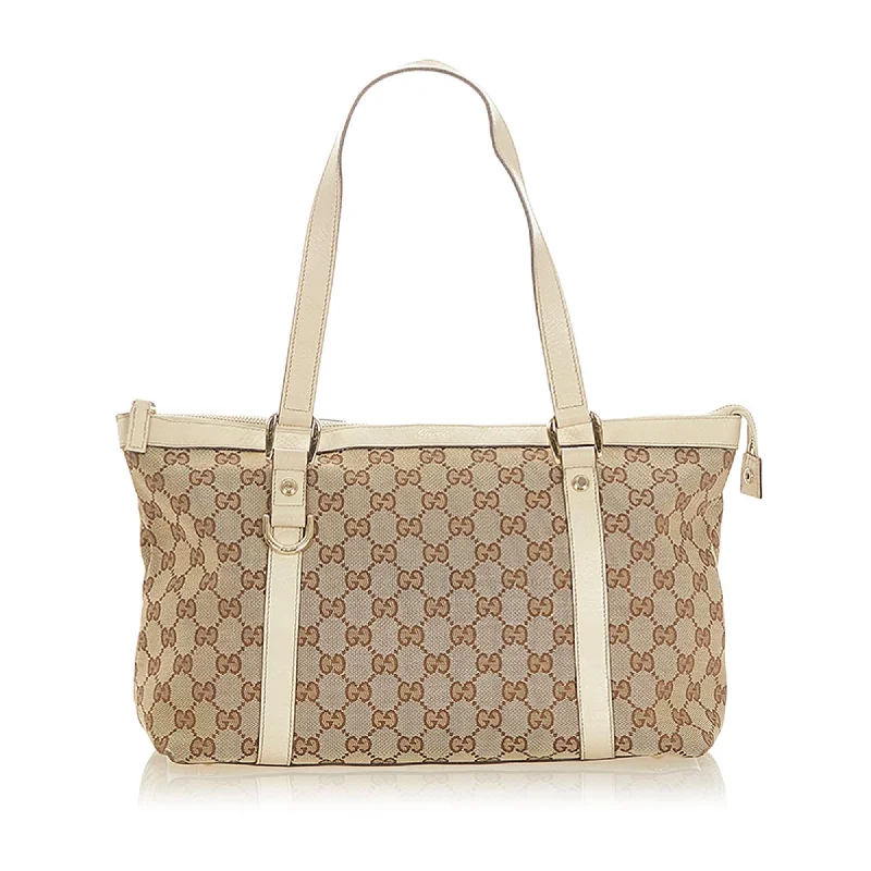 Women Gucci crossbody bags with a keychain holderGucci GG Canvas Abbey Tote Bag (SHG-19400)