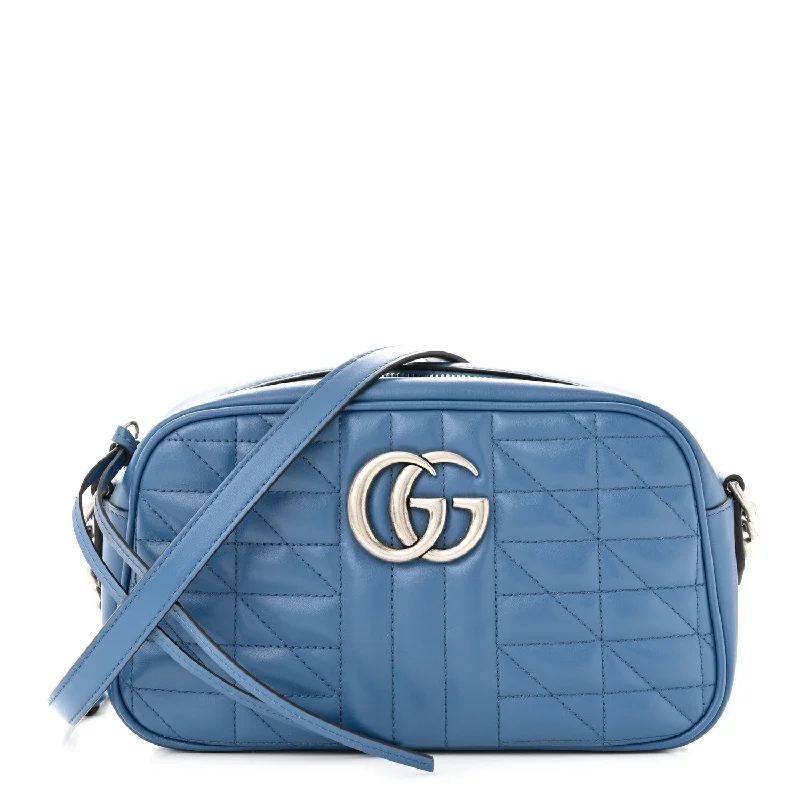 Women Gucci Sylvie bags featuring the signature web stripeGucci Calfskin Matelasse Aria Small Gg