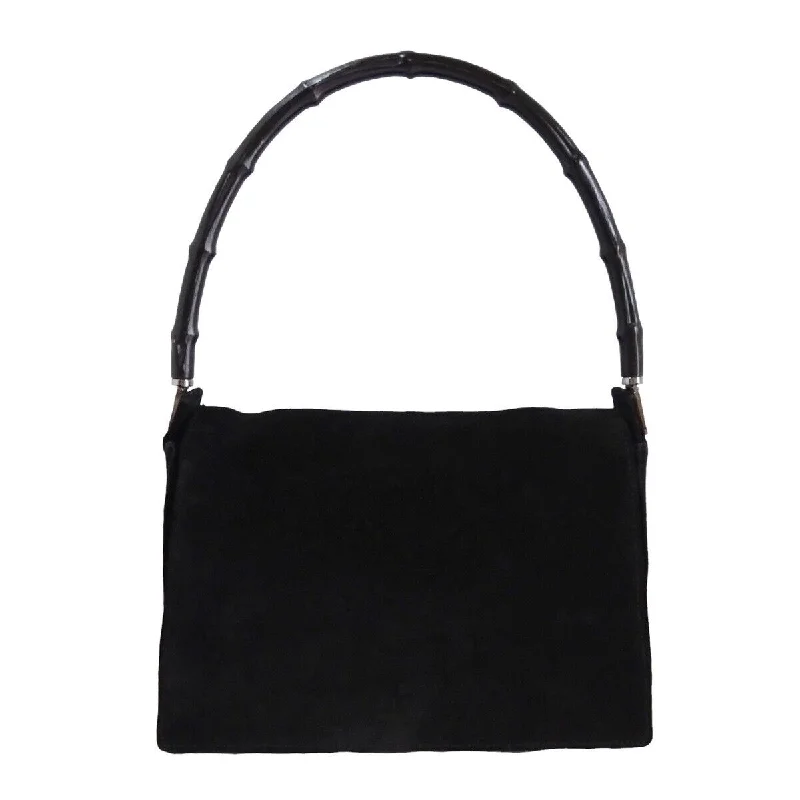 Gucci backpacks for women with a sleek silhouetteGucci Bamboo Black Suede - Handbag