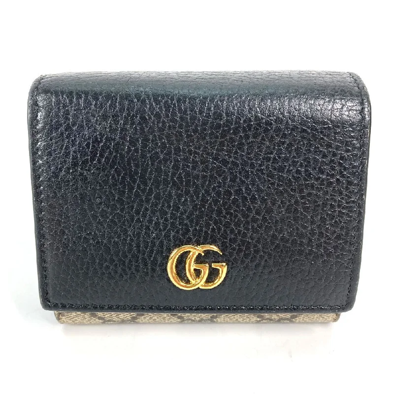 Medium - sized Women Gucci handbags for everyday useGUCCI Folded wallet 598587 Leather PVC beige GG Supreme GG Marmont Women Used