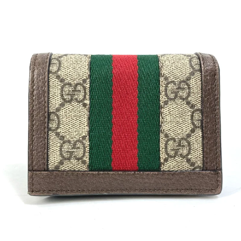 Women Gucci Sylvie bags with a monogram - embossed leatherGUCCI Folded wallet 593662 GG Supreme Canvas beige GG Shelly line Ophidia mini wallet Women Secondhand