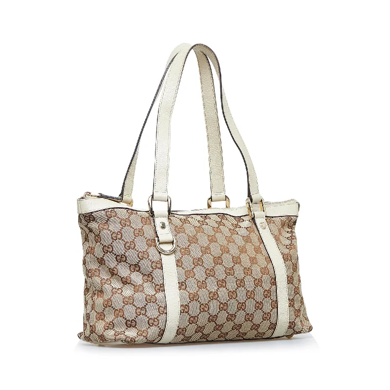 Women Gucci Sylvie bags with a detachable ribbon detailGucci GG Canvas Abbey D-Ring Tote (SHG-2biCS5)