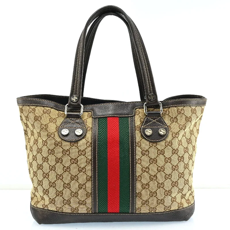 Women Gucci crossbody bags in a bold red colorGucci Sherry Line Gg Pattern Tote Bag