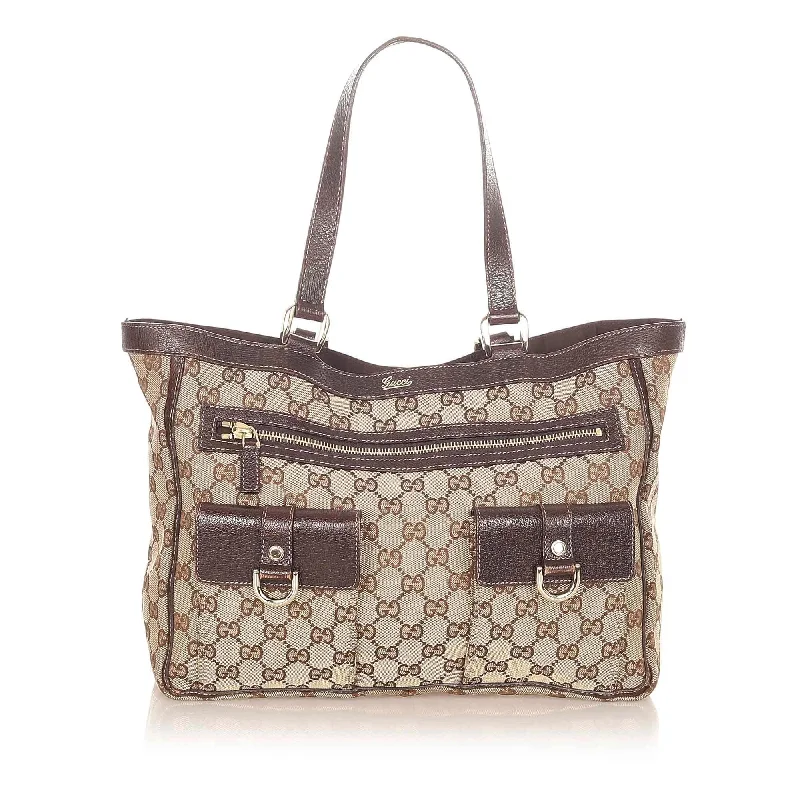 Women Gucci bags with a detachable mobile phone holderGucci GG Canvas Abbey D-Ring Tote Bag (SHG-20472)