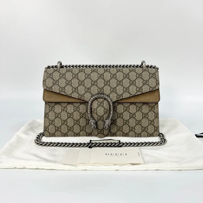 Gucci Dionysus bags for women with tiger - head claspsGucci Dionysus Brown GG Canvas Shoulder Bag 28x17x9cm