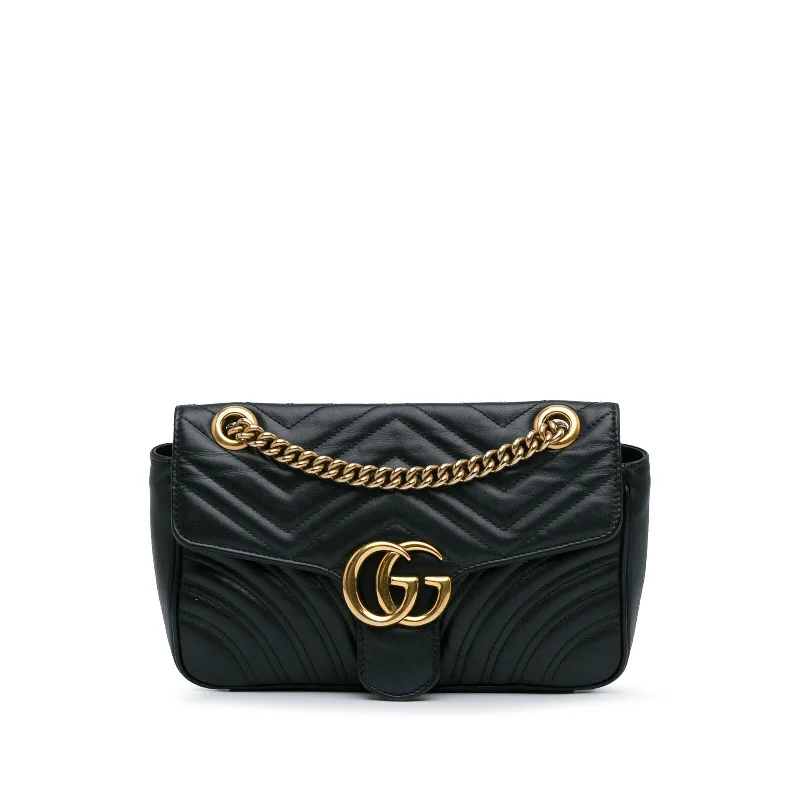 Women Gucci Sylvie bags with a leather - wrapped handleGucci Medium Gg Marmont Matelasse