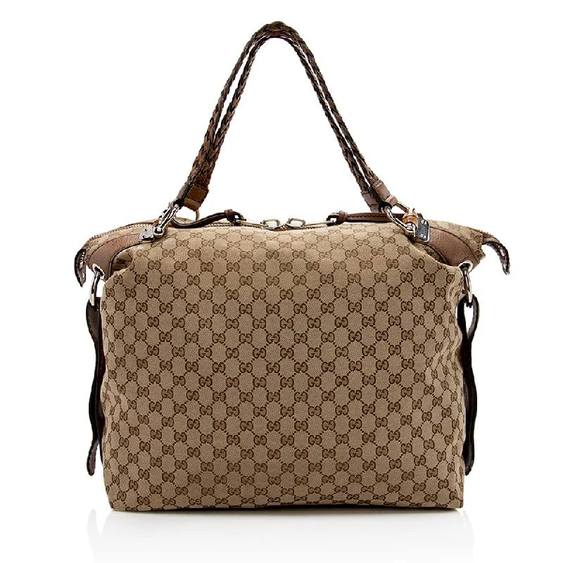 Gucci Marmont bags for women with a snakeskin - effect panelGucci GG Canvas Bamboo Bar Large Tote - FINAL SALE