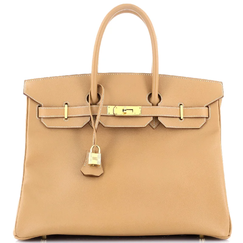 Birkin Handbag Tabac Camel Epsom with Gold Hardware 35