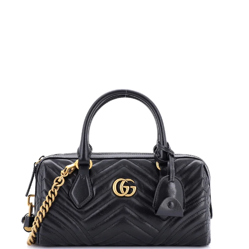 GG Marmont Top Handle Boston Bag Matelasse Leather Small