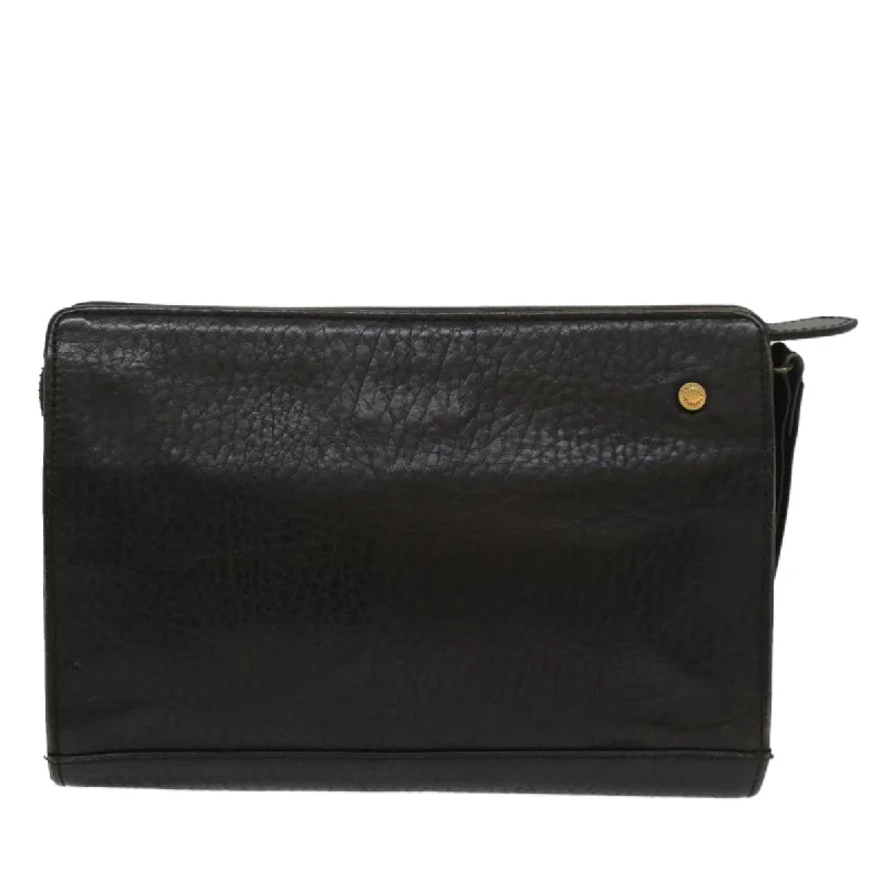 BURBERRYSs Clutch Bag Leather Black  bs8538