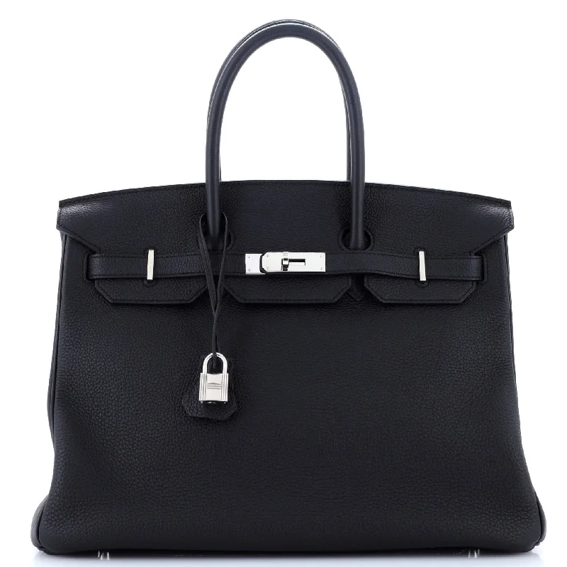 Birkin Handbag Noir Togo with Palladium Hardware 35