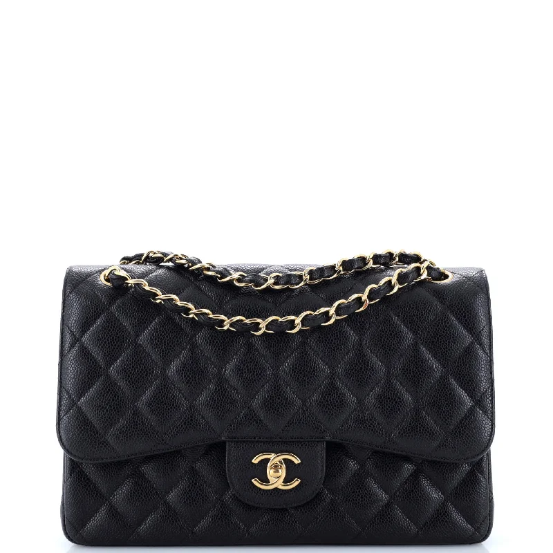 Classic Double Flap Bag Quilted Caviar Jumbo