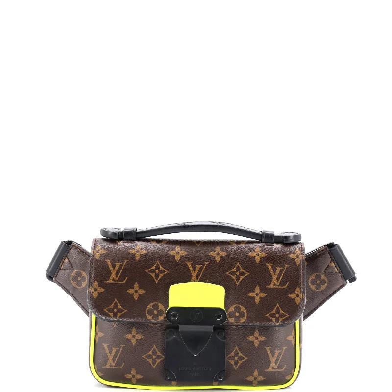 S Lock Sling Bag Macassar Monogram Canvas