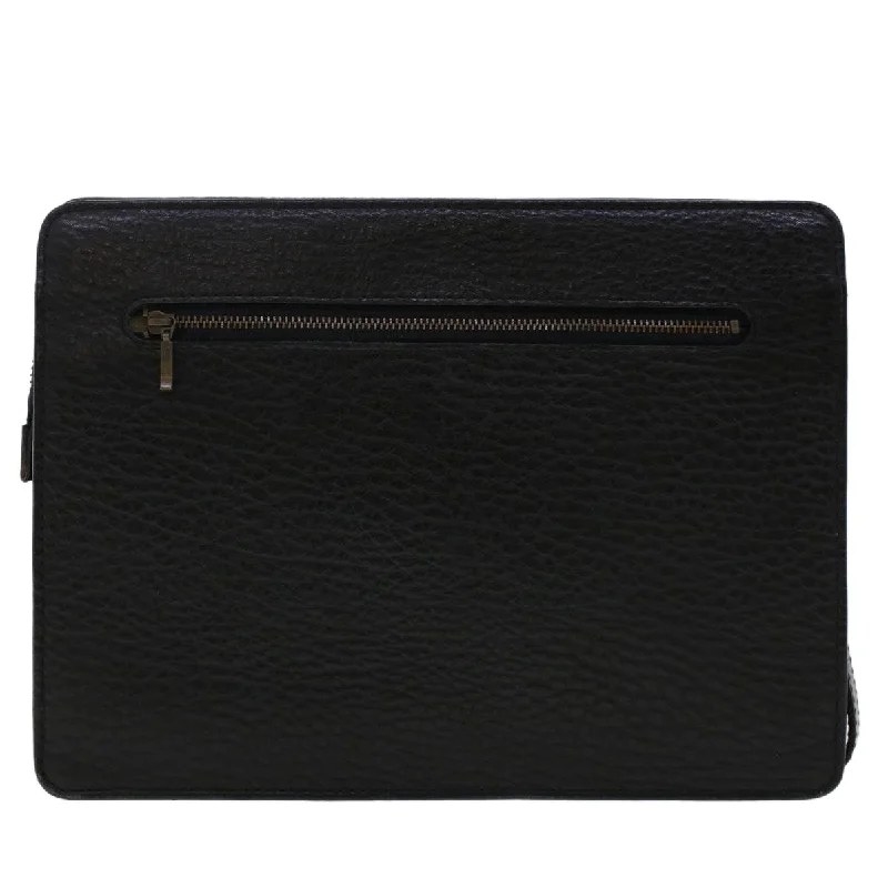 BURBERRYSs Clutch Bag Leather Black  ep1119