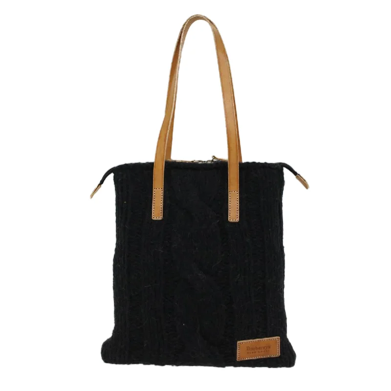 BURBERRYSs Blue Label Tote Bag Wool Black Brown  bs7885