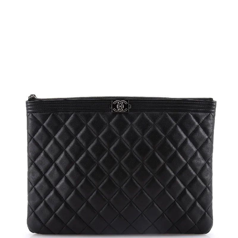 Boy O Case Clutch Quilted Lambskin Medium