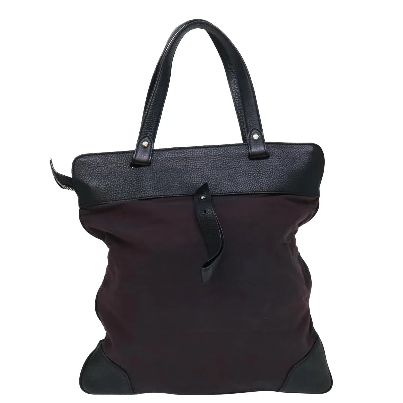 BURBERRY Tote Bag Canvas Bordeaux Black  ac2860