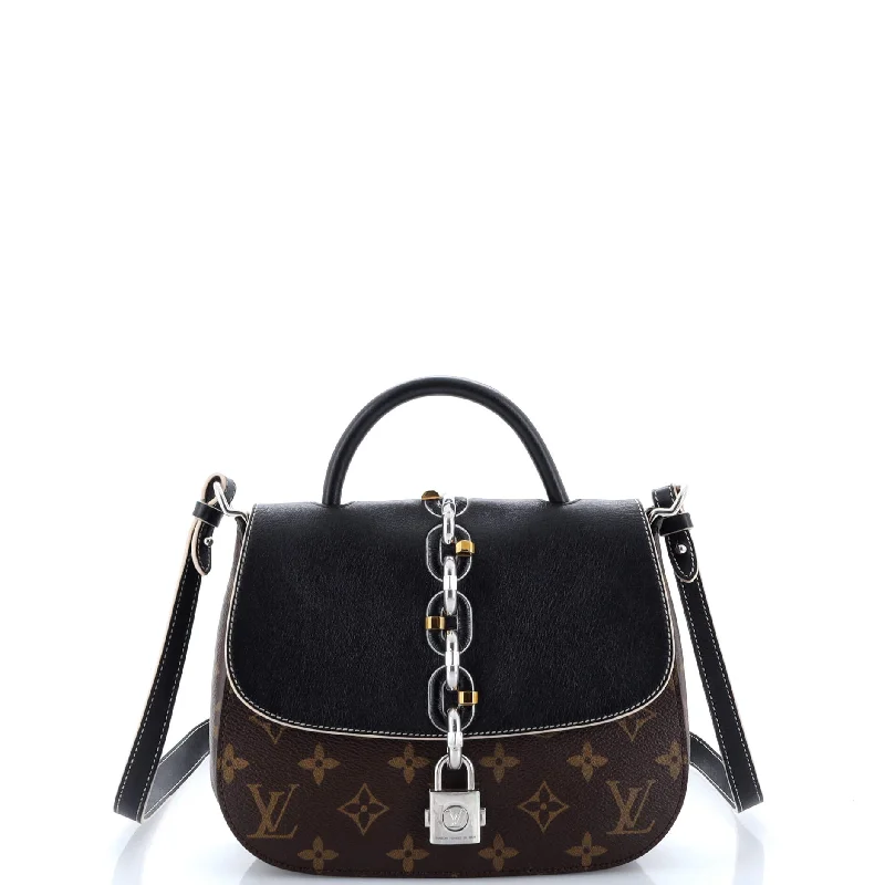 Chain It Handbag Monogram Canvas with Leather PM