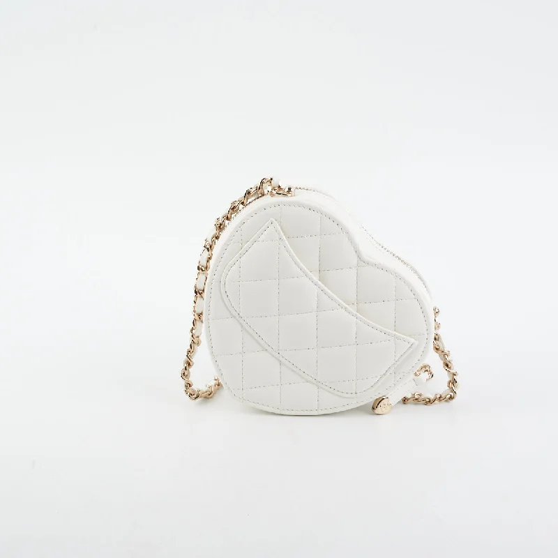 Chanel bags sale 2025Chanel Mini Heart Bag White