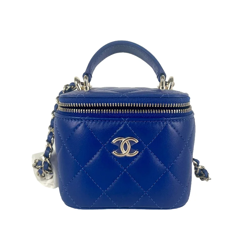 Chanel bags for women who love timeless fashionChanel Mini Vanity Case with Handle Blue