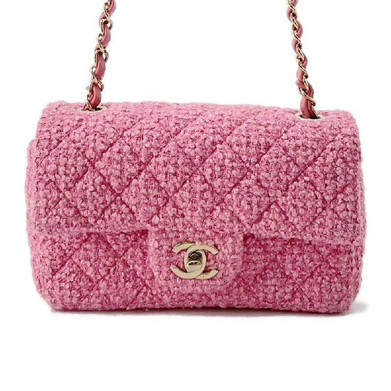 Chanel bags for women with minimalist styleCHANEL Mini Matelasse ChainShoulder Bag Pink A69900 Tweed