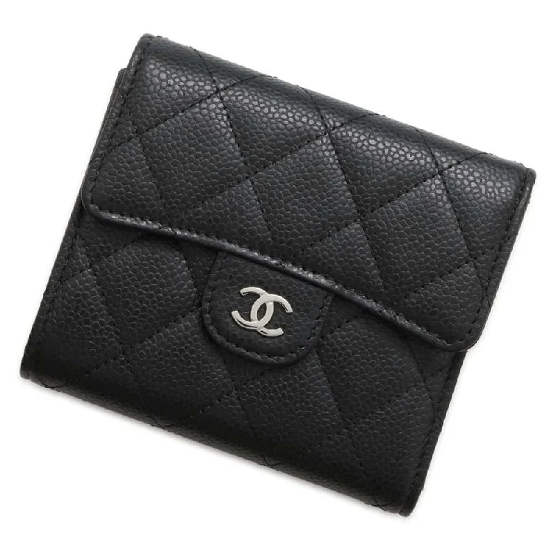 Chanel Designer Handbag with Unique DesignCHANEL Matelasse Classic Small Flap Wallet Black AP0231 Caviar Leather