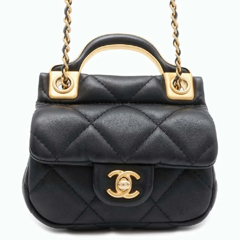 Chanel bags for women who appreciate fine craftsmanshipCHANEL Matelasse ChainClutch Bag Black AP2271 Lambskin