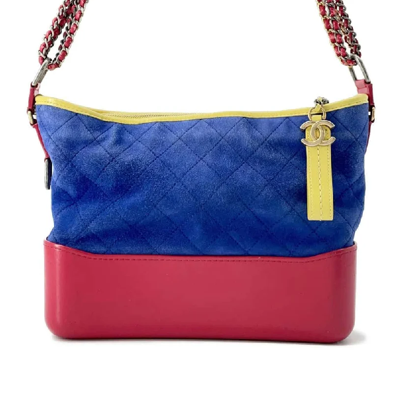 Chanel bags available in bold colors and patternsCHANEL Gabriel Hobo Shoulder Bag Blue/Red/Yellow A93824 Suede leather Size Large