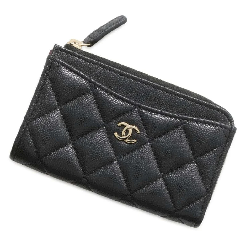 Chanel Lightweight Handbag for Daily ErrandsCHANEL Matelasse Classic Zip Card Coin Purse Black AP3179 Soft Caviar Leather