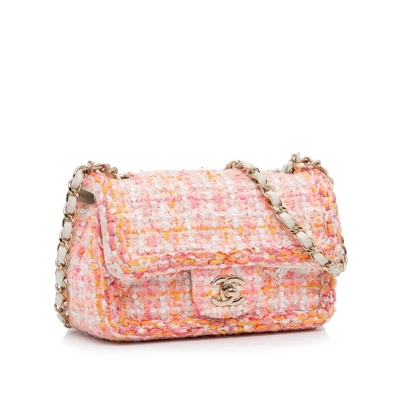 Chanel Luxury Handbag for High - End EventsChanel Mini Classic Embellished Tweed Flap Bag (xnY6RF)