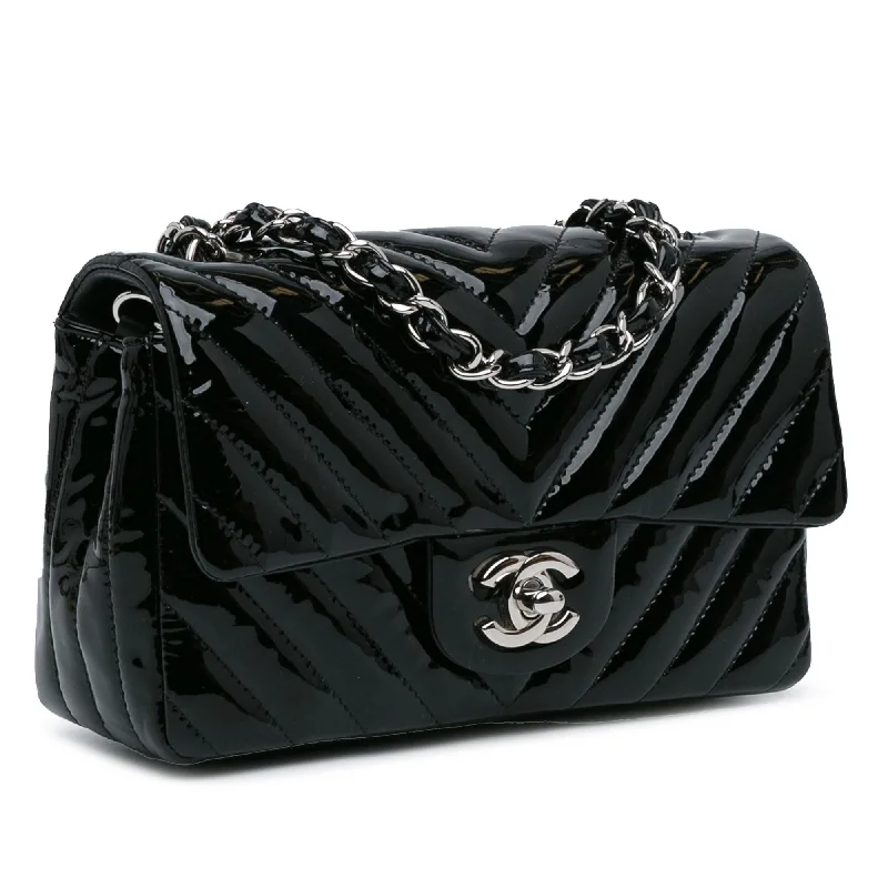 Chanel bags with exclusive seasonal designs and materialsChanel Mini Rectangular Classic Chevron Patent Single Flap (3MlT53)