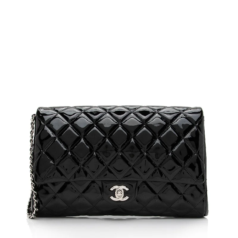 Chanel Classic Flap Bag for Evening PartyChanel Patent Leather Flap Clutch on Chain (SHF-9c9WQx)