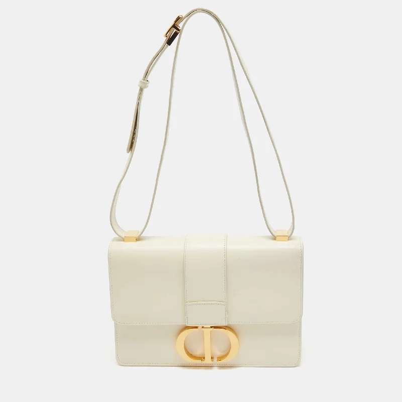 High - fashion Christian Dior bags with a geometric patternDIOR Off -White Leather 30 Montaigne Shoulder Bag