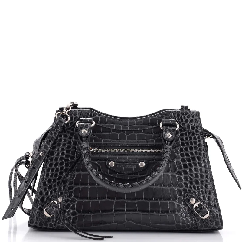 Contemporary Christian Dior handbags with a unique shapeNeo Classic City Bag Crocodile Embossed Leather Small