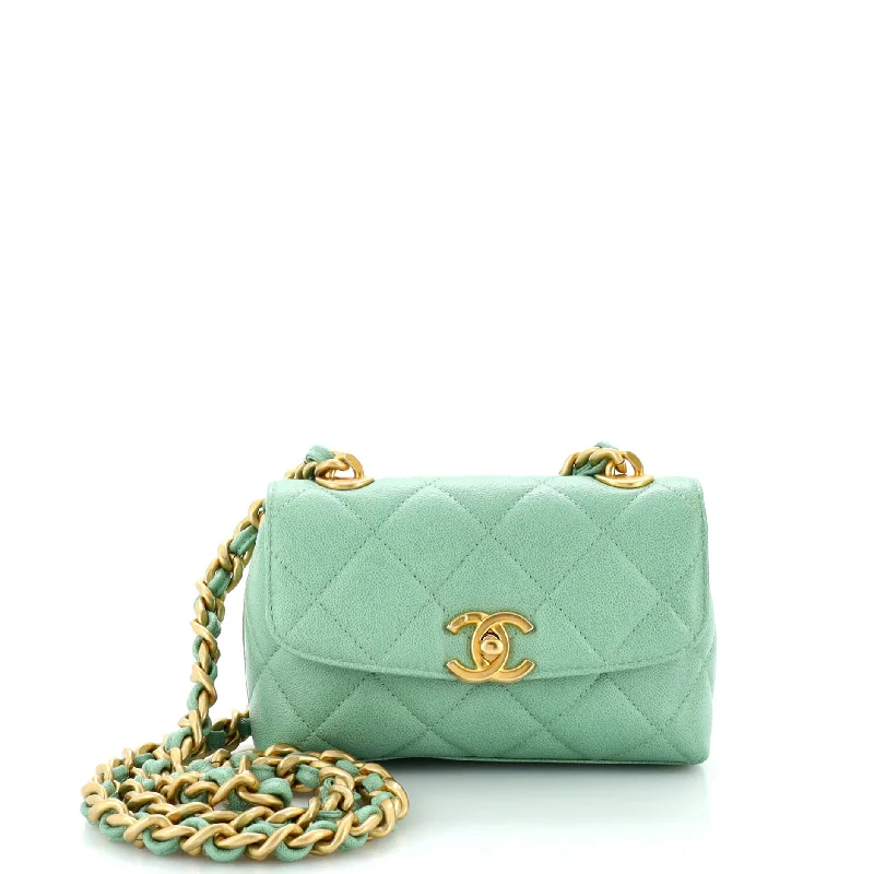 Stylish Christian Dior shoulder bags with a tassel - adorned zipperCC Rounded Flap Crossbody Bag Quilted Caviar Mini