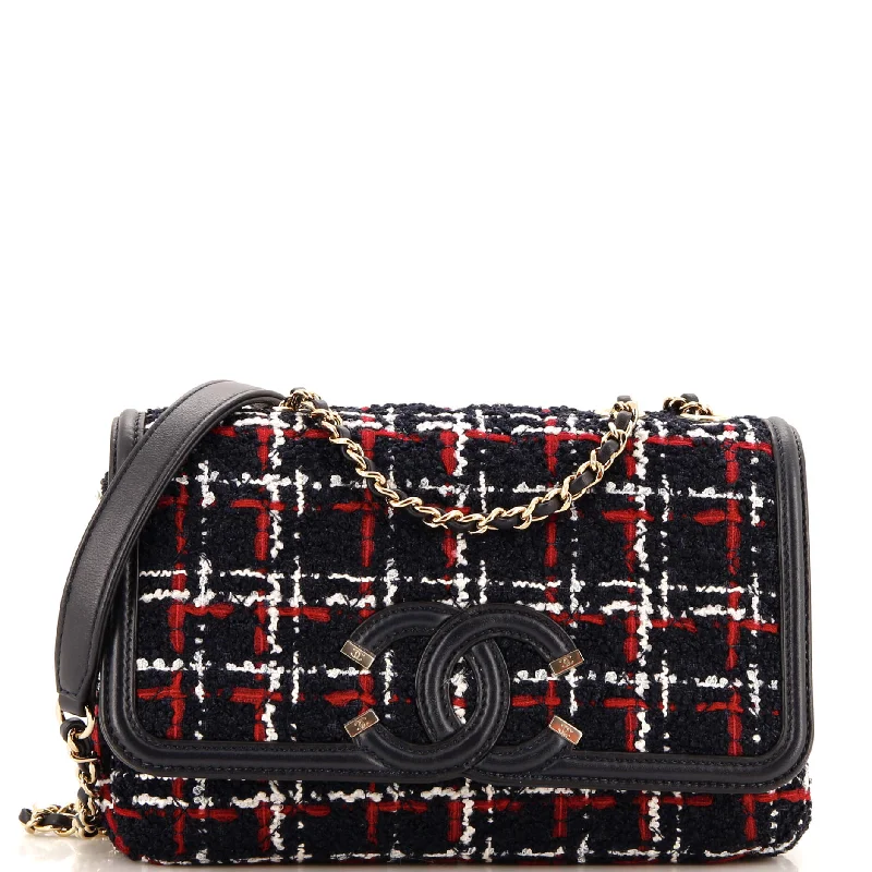 Christian Dior handbags with a detachable mirror for on - the - go touch - upsFiligree Flap Bag Quilted Tweed Small