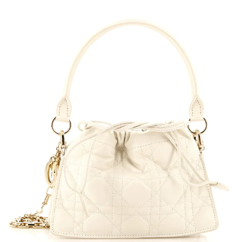 Stylish Christian Dior shoulder bags with a tassel - adorned zipperMilly Drawstring Chain Bag Cannage Quilt Lambskin Mini